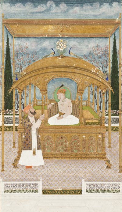 Emperador Shah Alam II en el Trono del Pavo Real, 1801 de Musawir Khairullah